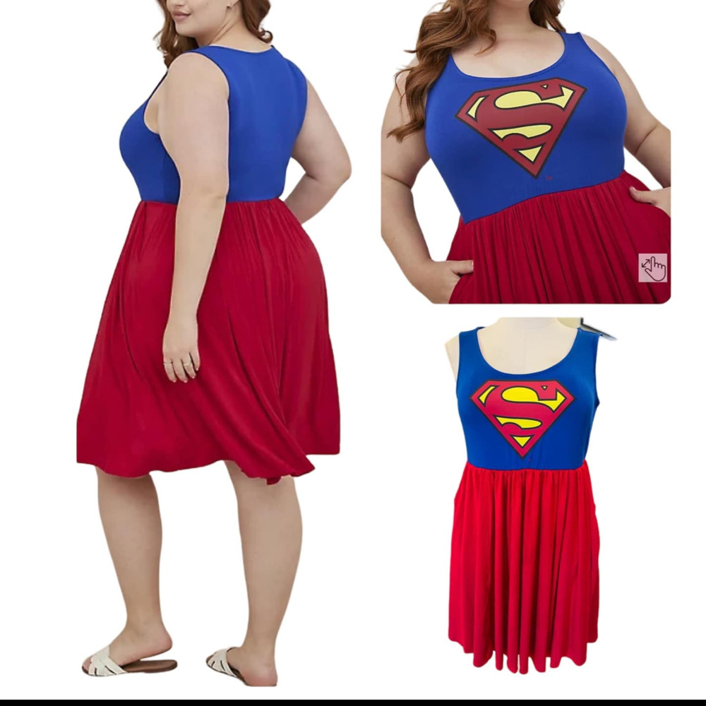 Torrid 1 (1X 14/16) DC Comics Superman Cosplay Costume Halloween Skater Dress